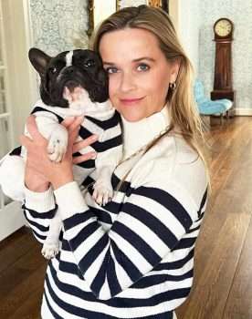 Celebrities with French Bulldogs Reese Witherspoon