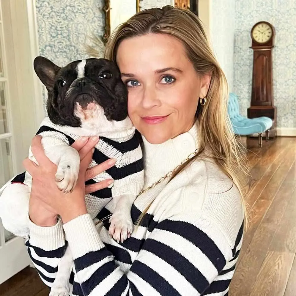 Celebrities with French Bulldogs Reese Witherspoon